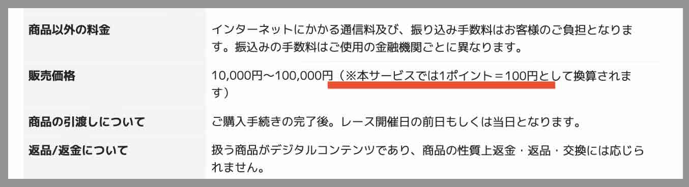 「FREE」のポイント換算